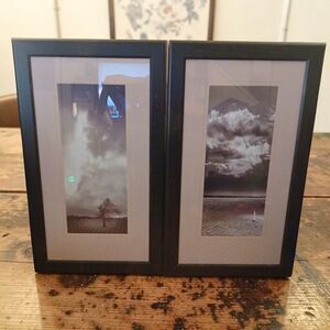 2 Framed atmospheric landscape art prints Wall Decor Home Art